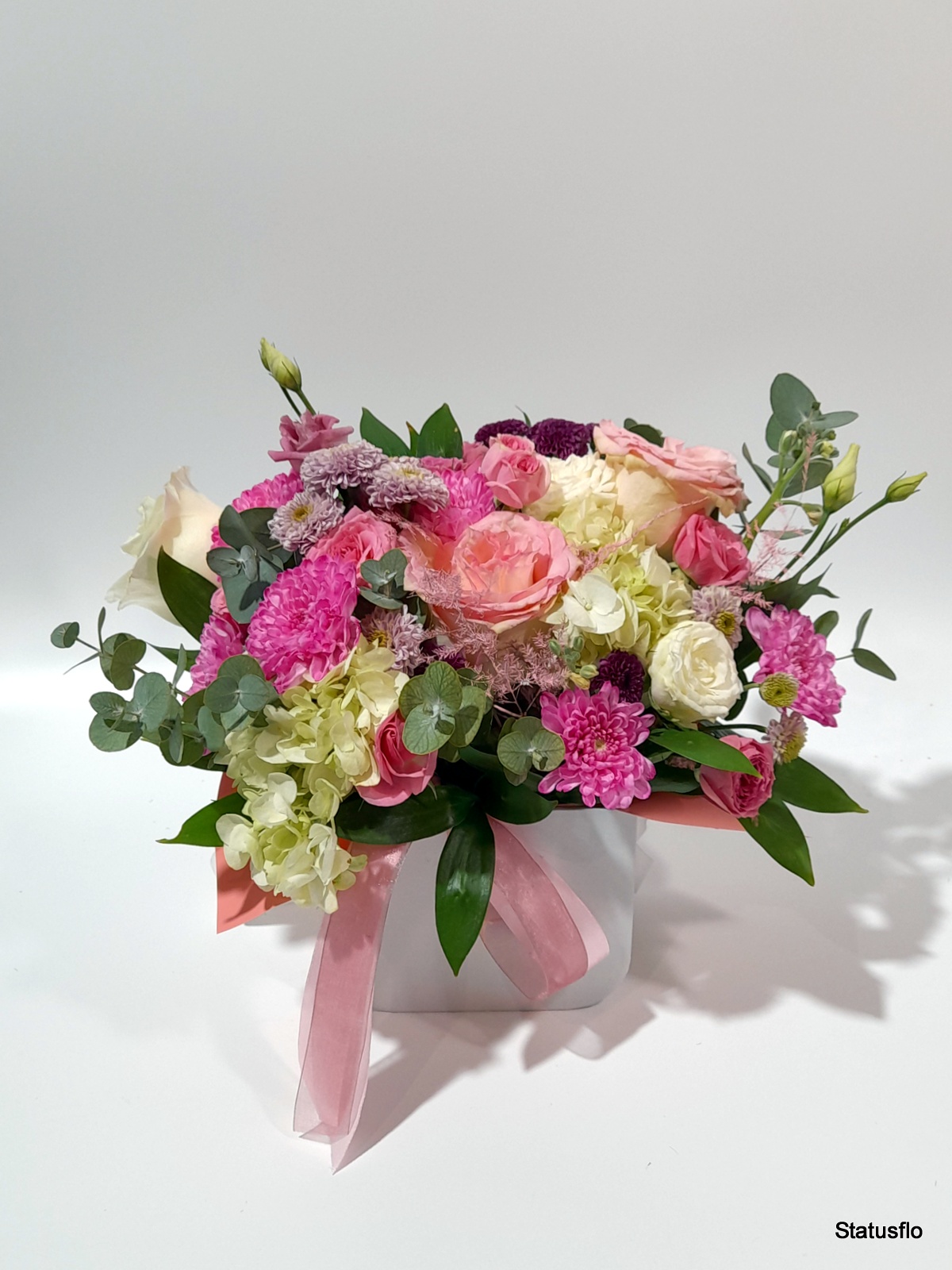 Композиция цветов в коробке.(№4)